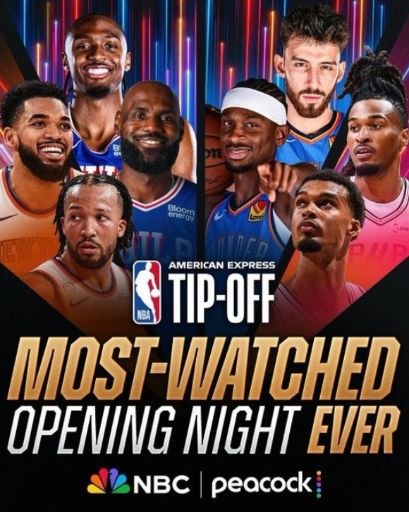 NBA揭幕夜创历史收视纪录 76人VS尼克斯收视771万！